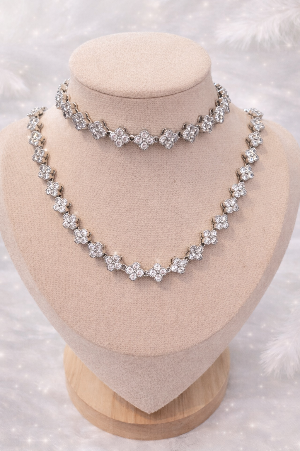 AURORA CRYSTAL SET GOLD SILVER