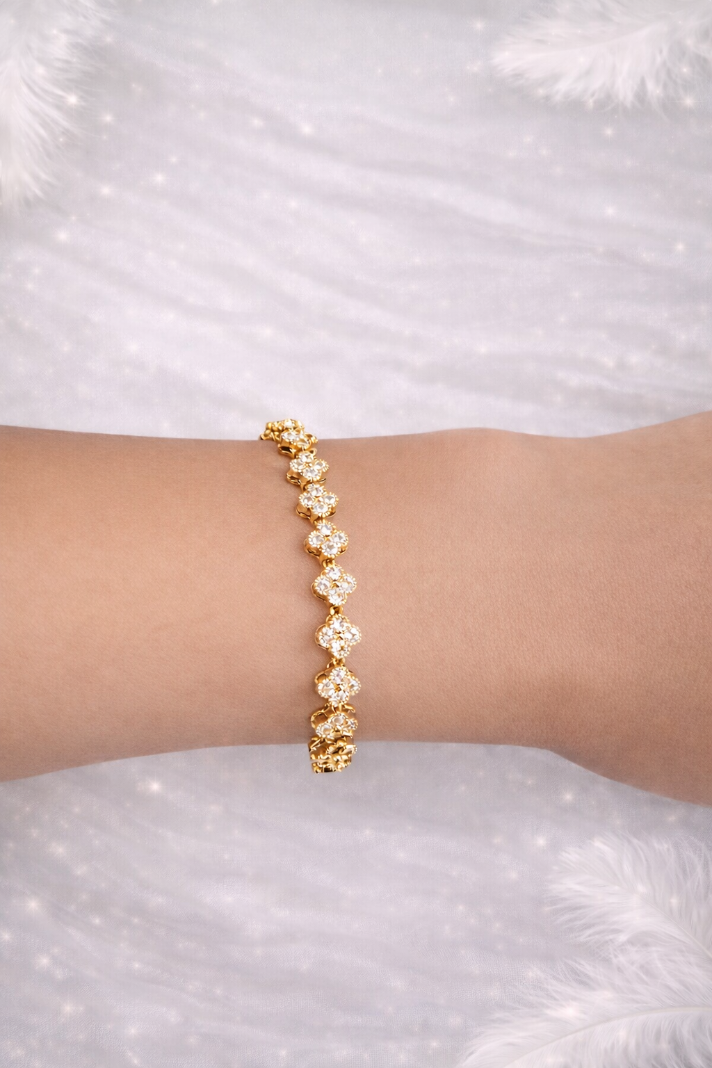 AURORA CRYSTAL SET GOLD SILVER